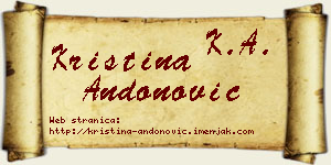 Kristina Andonović vizit kartica